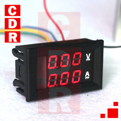 Volt-Amperímetro digital. 80~300Vca, 0,01~100Aca. ROJO.
