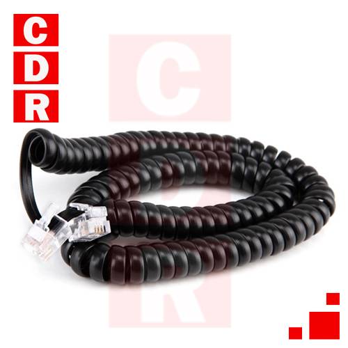 CABLE ESPIRALADO 4P4C (RJ-9) 4.5MTS/PLUG-PLUG NEGRO