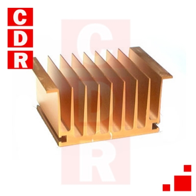 DISIPADOR ALETAS DORADO BASE 122MM ALT. 69MM LARGO 1MTS ESP. NÚCLEO 9MM