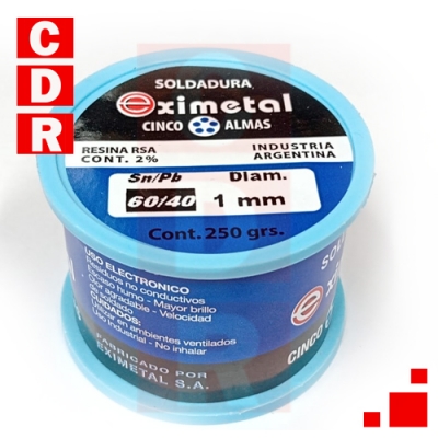 ESTAÑO 60/40 1MM 1/4KG EXIMETAL