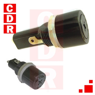 PORTAFUSIBLE P/PANEL 20X5MM C/MUESCA APERTURA C/DESTORNILLADOR (35X15MM)