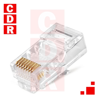 CONECTOR RJ45 MACHO PLASTICO 8P8C