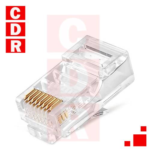 CONECTOR RJ45 MACHO PLASTICO 8P8C