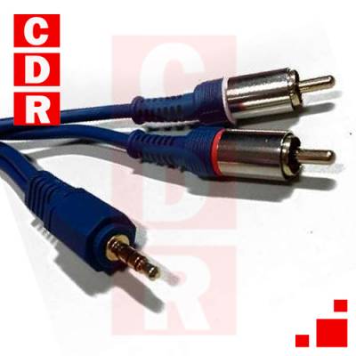 CABLE PLUG STREO 3.5MM A 2 RCA MACHO L=1500MM (PROFESIONAL) PURESONIC