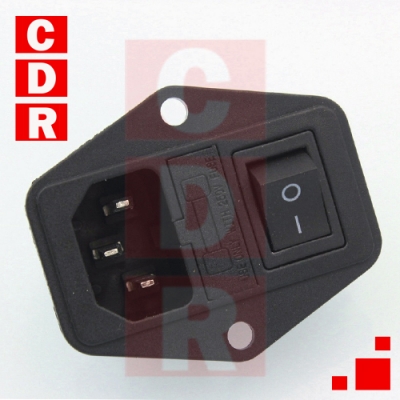 CONECTOR COMPUTADORA MACHO PORTAFUSIBLE Y TECLA (TORNILLOS)