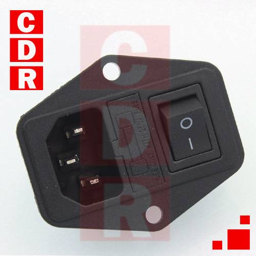 CONECTOR COMPUTADORA MACHO PORTAFUSIBLE Y TECLA (TORNILLOS)