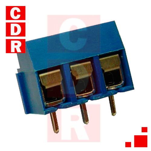 BORNERA APILABLE 3 POLOS 15A 300VAC AZUL PASO 5MM