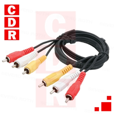 CABLE ARMADO 3 RCA X 3 RCA 1,5MTS