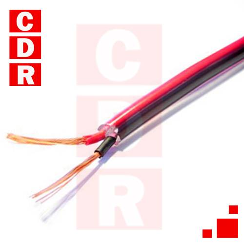 CABLE PARLANTE 2X1.5MM ROJO/NEGRO VAINA CRISTAL ROLLO X 100MTRS