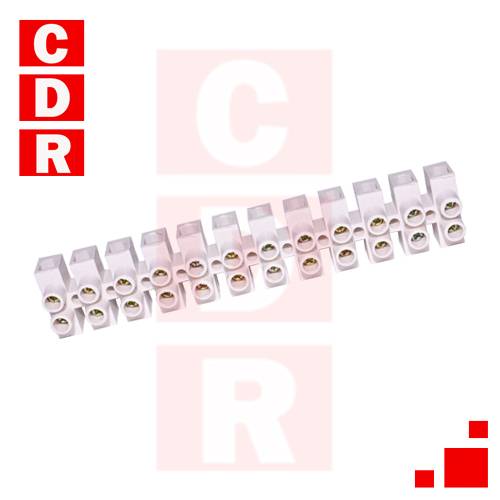 BORNERA P/ELECTRICIDAD 12 POLOS 4MM 3A 380V LARGO: 95MM