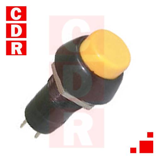 LLAVE PULSADOR C/RETENCIÓN 1A 250V REDONDO 12MM AMARILLO