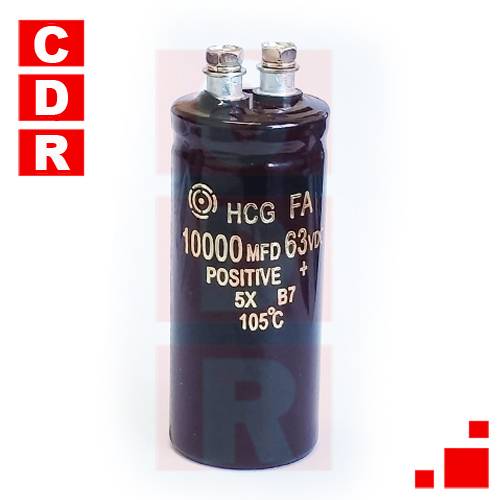 ELECTROLITICO CAPACITOR 10000UF 63V 36X82MM A TORNILLO MARCA HITACHI