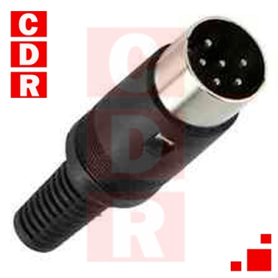 CONNECTOR MINI DIN PLUG 6P TIN (MALE PIN)