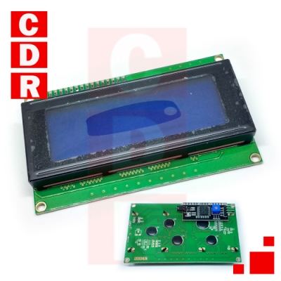 DISPLAY LCD (20X4) 2004A I2C BACKLIGHT BLUE ARDUINO 5V OEM