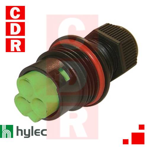 THB-384-A1A TERMINAL DE TORNILLO DE 3 POLOS PLATEADO DE 7 MM A 12 MM DE DIÁMETRO HYLECCABLE TAMAÑO MÁXIMO DEL CONDUCTOR DE 4 MM IP66-68 17 A 400 V 1 ENTRADA DE