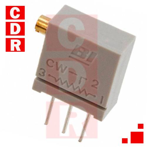 67XR1K 1K 10% TRIMMER RESISTORS THROUGH HOLE 3/8  BI TECHNOLOGIES