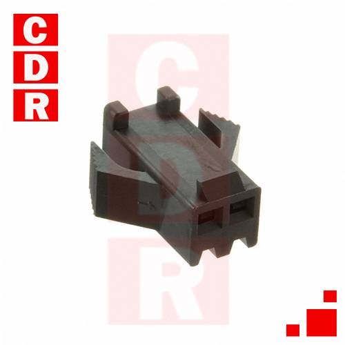 SMP-02V-BC 2 POSITION RECTANGULAR HOUSING CONNECTOR PLUG BLACK 0.098 (2.50MM) JST