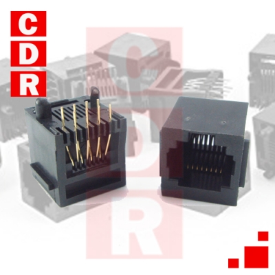 RJ-45 8P8C FEMALE PCB BLACK COLOR
