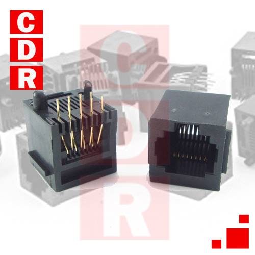 RJ-45 8P8C FEMALE PCB BLACK COLOR