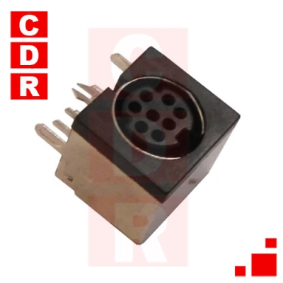 MINI DIN HEMBRA 8 PINES P/CI 90°