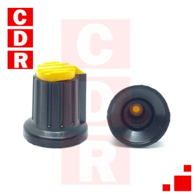 PERILLA (D=18:H=20) P/EJE ESTRIADO,TAPA AMARILLO