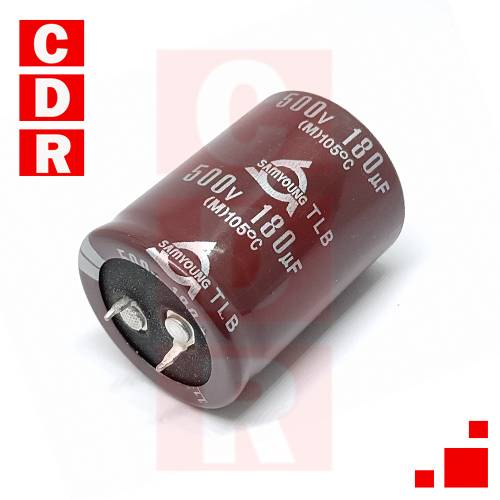CAPACITOR ELECTROLÍTICO 180UF 500V 30X40MM SNAP-IN P:10MM SAMYOUNG
