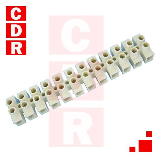 BORNERA IGNIFUGA BLANCA 4MM 3A 380V 12 POLOS 95MM