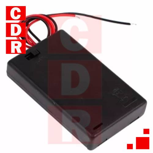 PORTAPILA 3 AA CON CABLE Y LLAVE