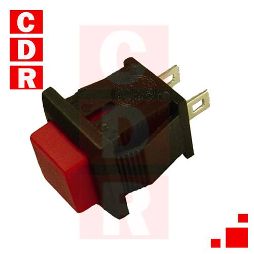 LLAVE PULSADOR N/A CUADRADO ROJO S/RETENCION 14X14MM