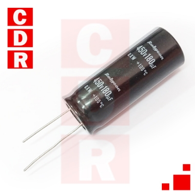 CAP. ELECTR. RADIAL 180UF 450V 18X45MM RUBYCON