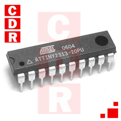 ATTINY2313-20PU 8-BIT MICROCONTROLLER 2K BYTES IN-SYSTEM PROGRAMMABLE FLASH DIP-20 CASE