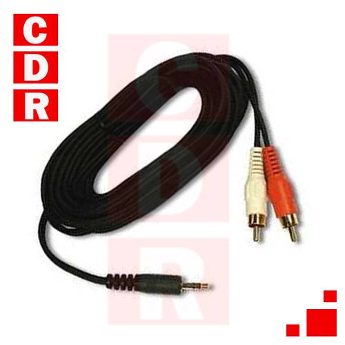 CABLE PLUG ST&Eacute;REO 3.5MM A 2 RCA MACHO L=1500MM PURESONIC