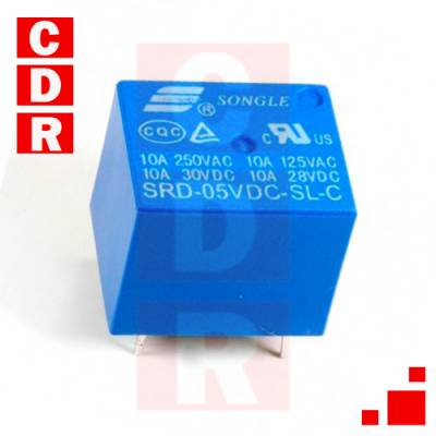 RELE SRD-05VDC-SL-C 10A, 5V DIP-5 CASE SONGLE RELAY SPDT 5V FORM C