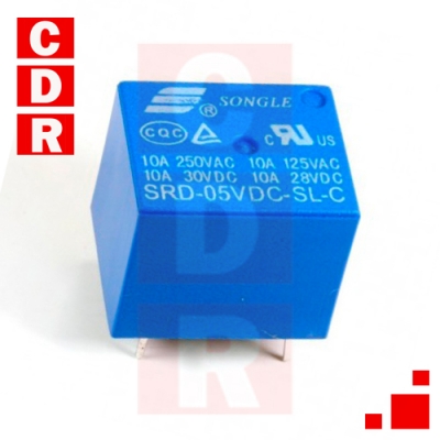 RELE SRD-05VDC-SL-C 10A, 5V DIP-5 CASE SONGLE RELAY SPDT 5V FORM C