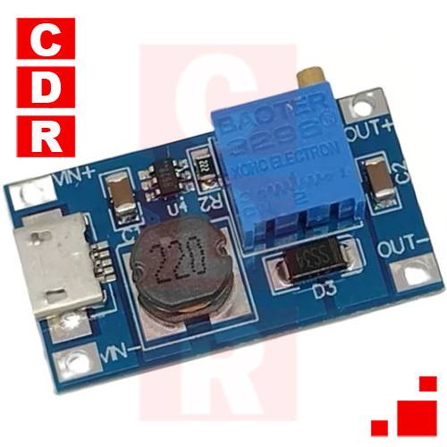 STEP UP MT3608 DC/DC SWITCHING BOOST CONVERTER - USB - 2A 2 TO 24V IN - 28 V OUT OEM