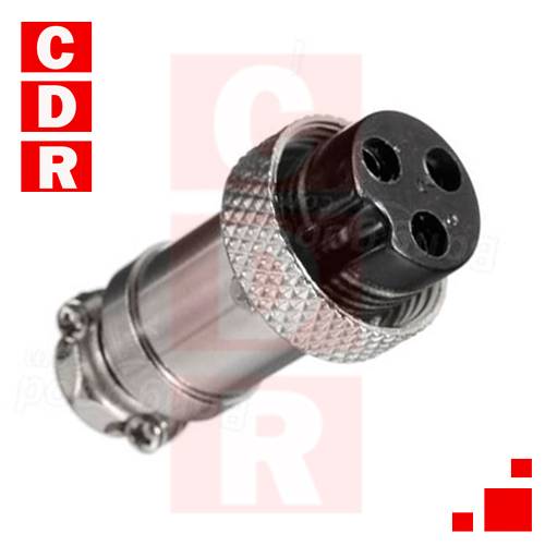 CONECTOR DE MICROFONO DIN 3 PATAS HEMBRAC/ROSCA