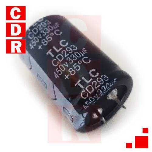 CAP. ELECTR.  330UF 450V 85° 35X45MM SNAP-IN TLC