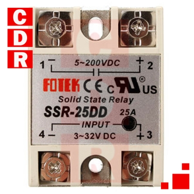 SSR-25DD 25A SOLID STATE RELAY MODULE DC3-32V TO DC 5-200V