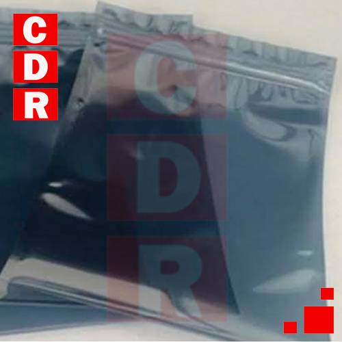 ANTISTATIC BAG - UV LIGHTNING - WITH CLOSURE AND BASE 13X18CM BLACK OR SILVER