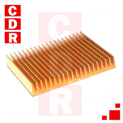 DISIPADOR ALETAS DORADO BASE 116MM ALT. 17MM LARGO 10CM ESP. NÚCLEO 4MM