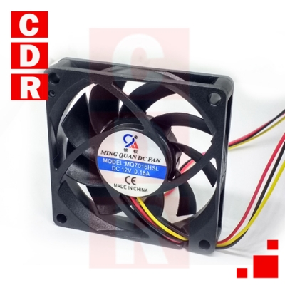 TURBINA 70X70X15MM 12V RULEMAN 3 CABLES MING QUAN