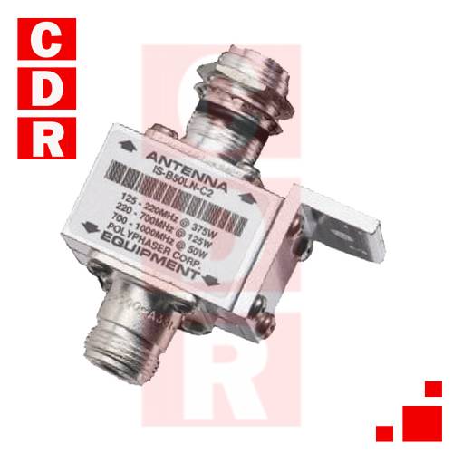 IS-B50LN-CZ PROTECTOR SOBRETENSIONES DE RF COAXIL DE MAMPARO TIPO N F/F 10MHz - 1GHz, BLOQUE CC, 1.5kW, 120uJ, 20kA,