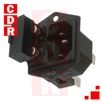 CONECTOR COMPUTADORA MACHO C/DOBLE PORTAFUSIBLE (20MM) A TORNILLO