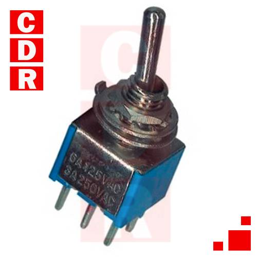 LLAVE PALANCA D/INV 3POS CON PULSADOR AMBOS LADOS 3A 250V