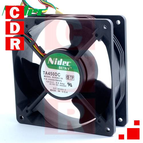 TURBINA 120X120X38MM 4 12V RULEMAN POTENCIA 9,6W 4 CABLES TA450DC-4HH-12V NIDEC