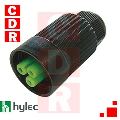 THB-384-B1A TOMA DE CORRIENTE DE 3 POLOS, TERMINAL DE TORNILLO, DIÁMETRO DE CABLE DE 7 MM A 12 MM, TAMAÑO MÁXIMO DEL CONDUCTOR HYLEC4MM, IP66-68, 17 A, 450 V, 1