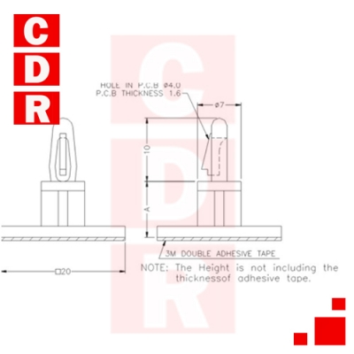 SEPARADOR PLÁSTICO 12MM C/3M BASE 20X20 FLECHA ASS/12