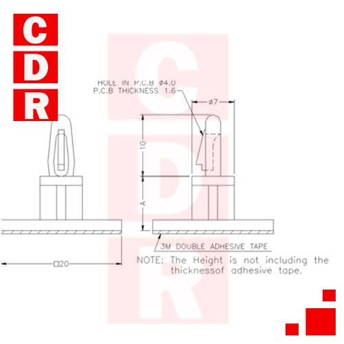 SEPARADOR PLÁSTICO 12MM C/3M BASE 20X20 FLECHA ASS/12