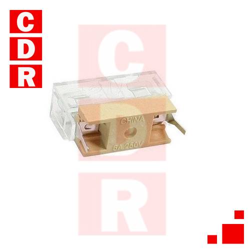 PORTAFUSIBLE CUNITA P/CI 30X6MM 6A 250V C/TAPA