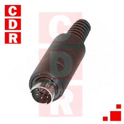CONECTOR MINI DIN MACHO 4 PINES C/COLITA